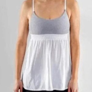 Lululemon | Bliss Tank in Heathered Coal & White